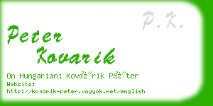 peter kovarik business card